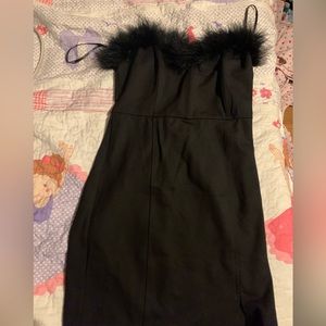 Fur Strapless Dress
